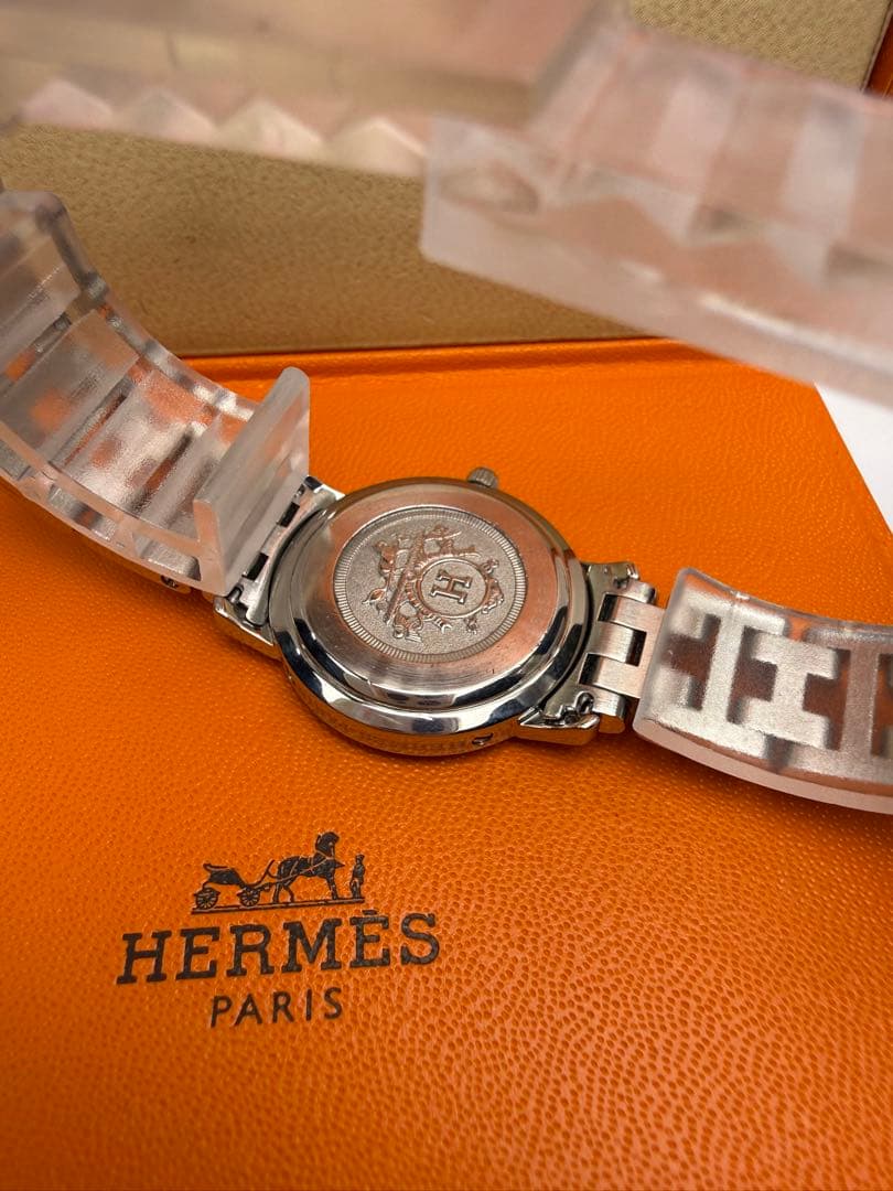 【箱・コマ2・電池新品】エルメス クリッパー ピンク レディース 正規品