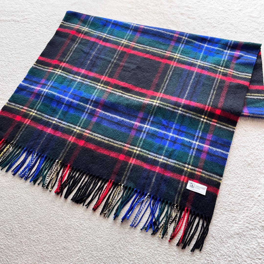 美品✨Johnstons ジョンストンズ カシミア ストール 大判 チェック
