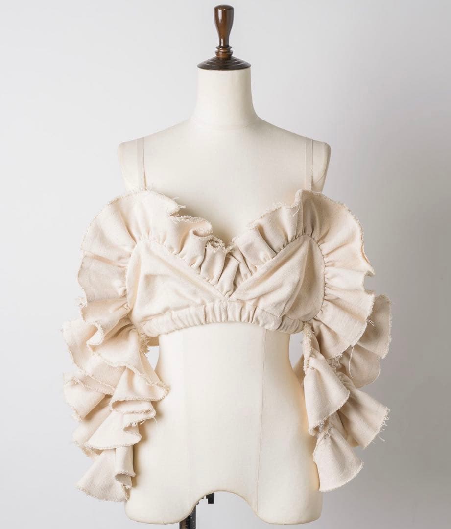 ボリュームドレープフリルビスチェ