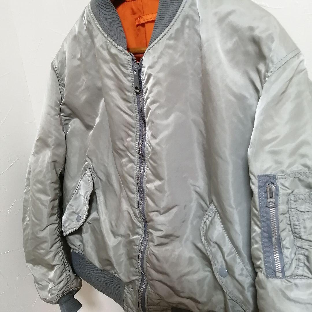 90sALPHAアルファMA-1USA製シルバーグレーXL フライト