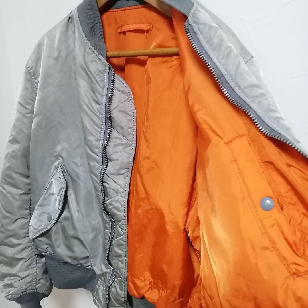 90sALPHAアルファMA-1USA製シルバーグレーXL フライト