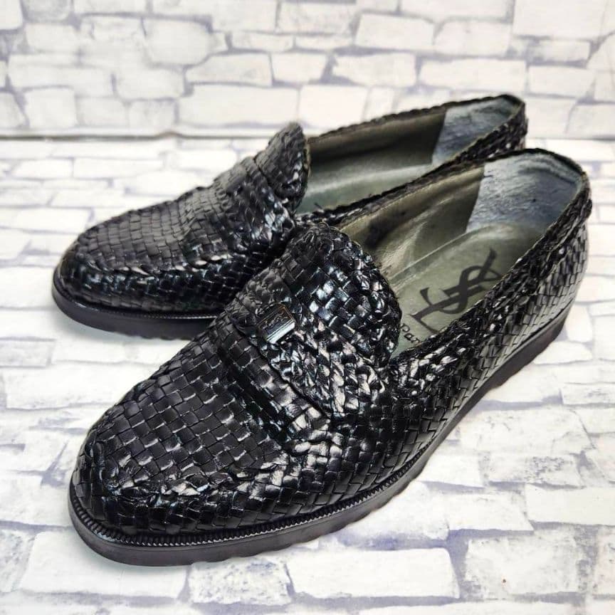 イヴサンローラン ローファー スリッポン メッシュローファー 黒 25cm