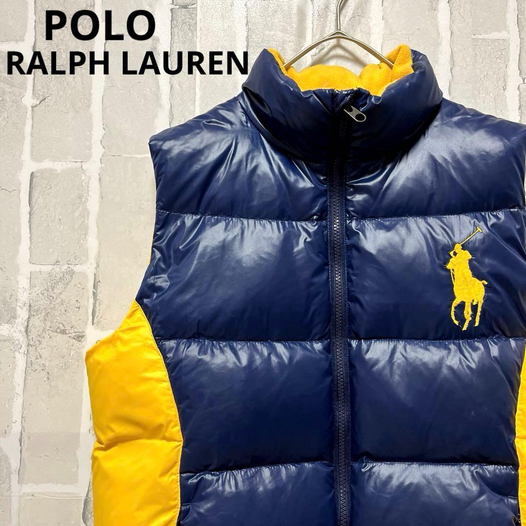 ポロ バイ ラルフローレン ダウンベスト 短丈 ビッグポニー 刺繍ロゴ メンズ