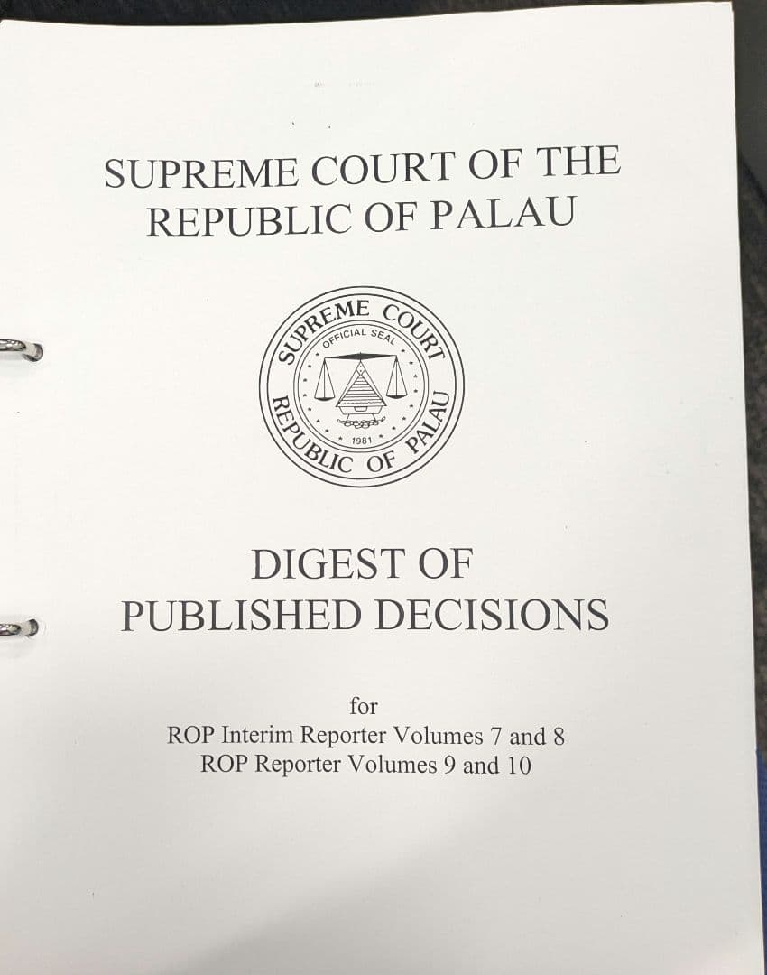 パラオ共和国　最高裁判所　判例集 PALAU