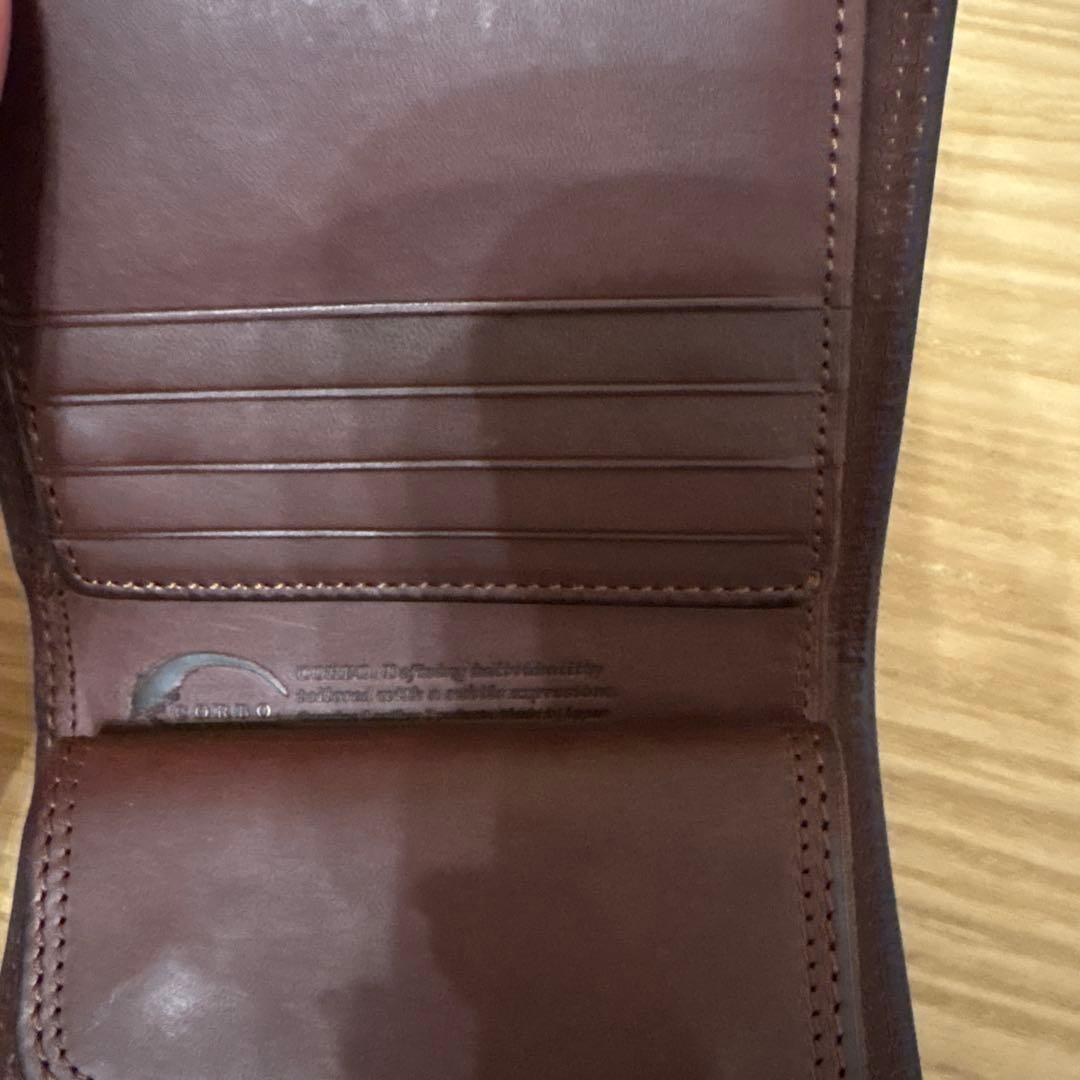 CORBO. 本革 二つ折り財布 ブラウン