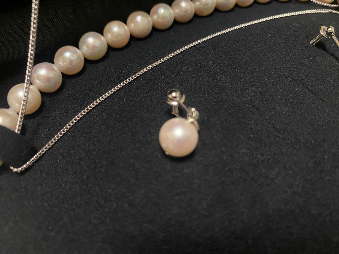 あこや真珠3点セット【ネックレス・イヤリング】鑑別書付　8.5〜9.0mm 大粒