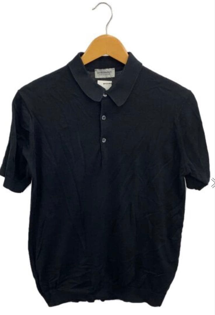 JOHN SMEDLEY（ジョンスメドレー）ブラック コットンポロシャツ　L