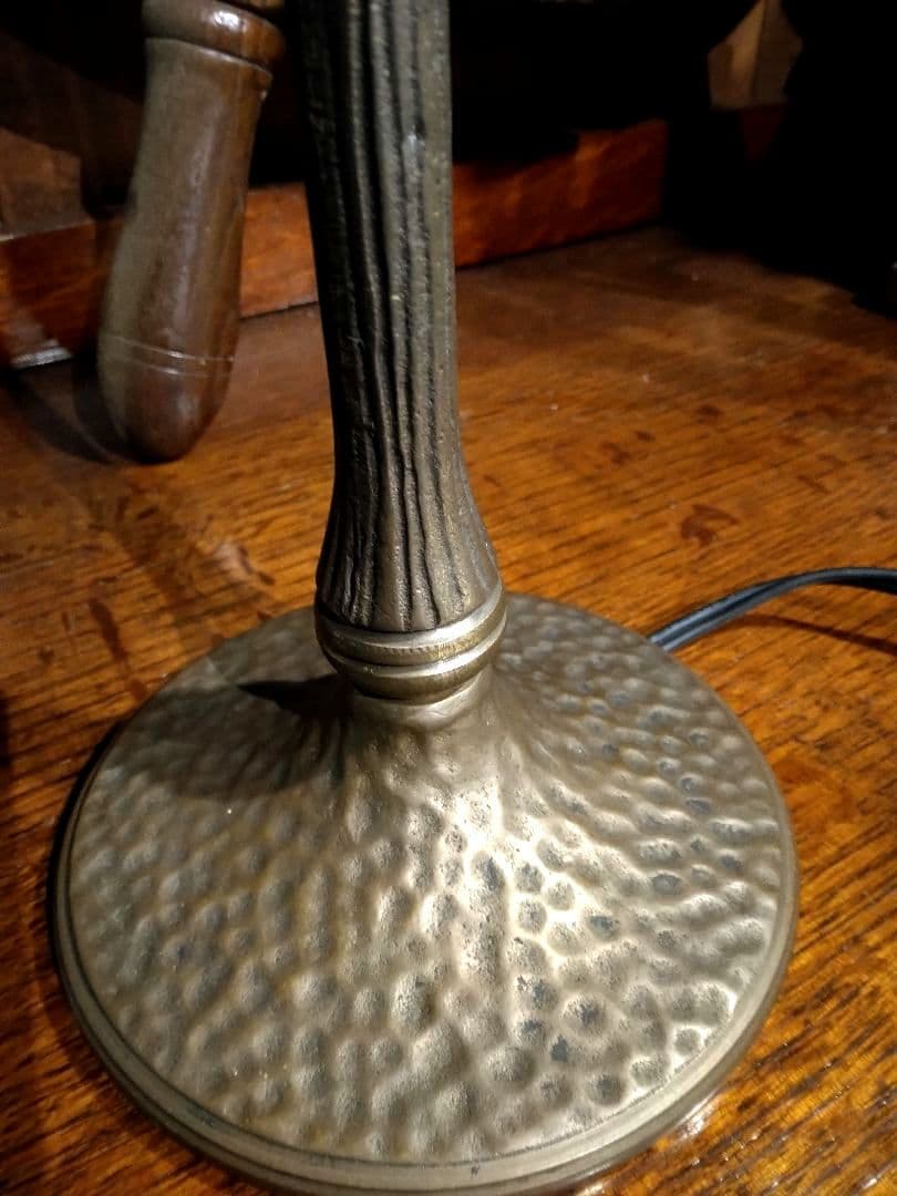 ヴィンテージ　ドイツ製　スタンドライト　気泡ガラス　工芸　サイン　ハンマートーン