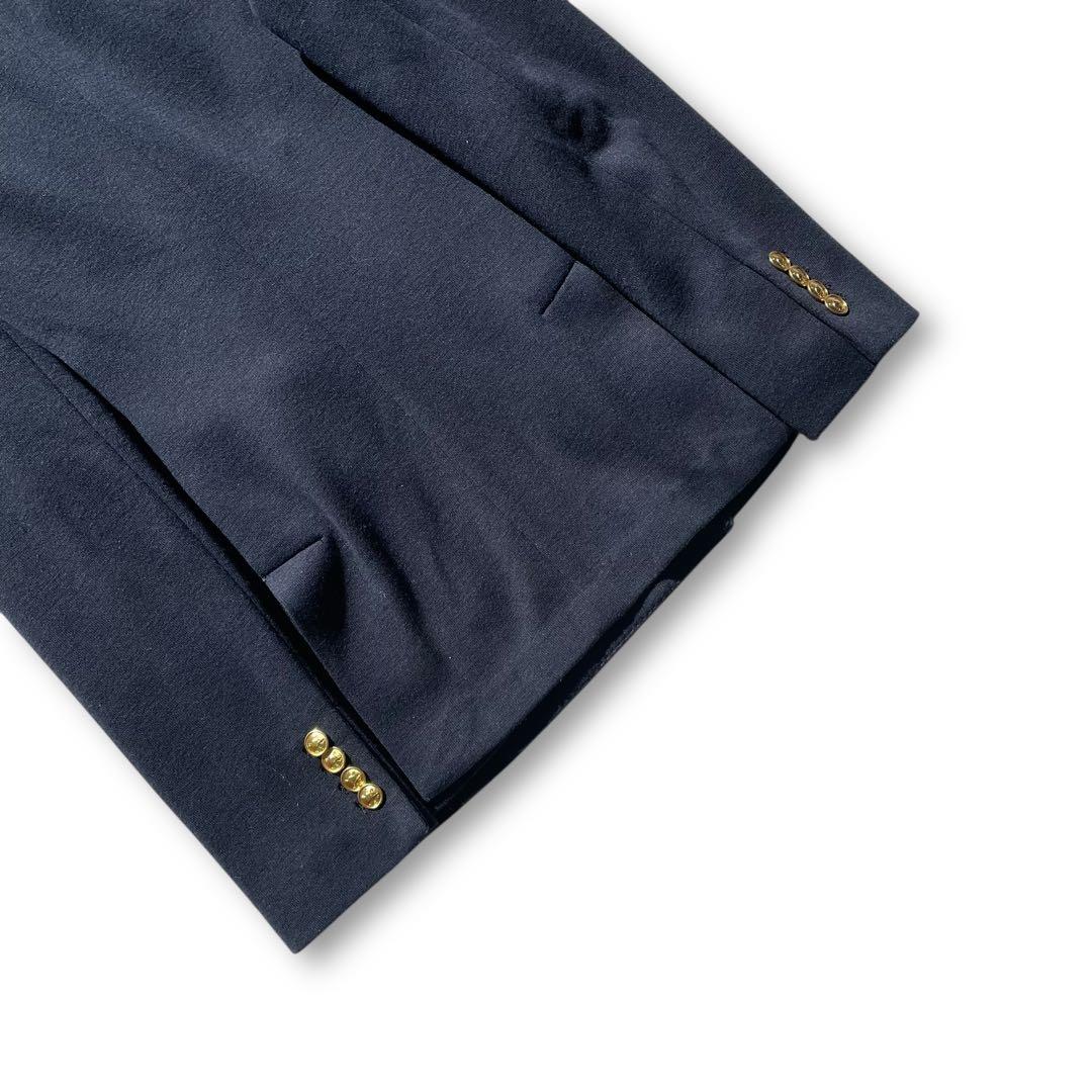 未使用級✨ポロバイラルフローレン ニットブレザー 金ボタン ダブル 紺ブレ 0