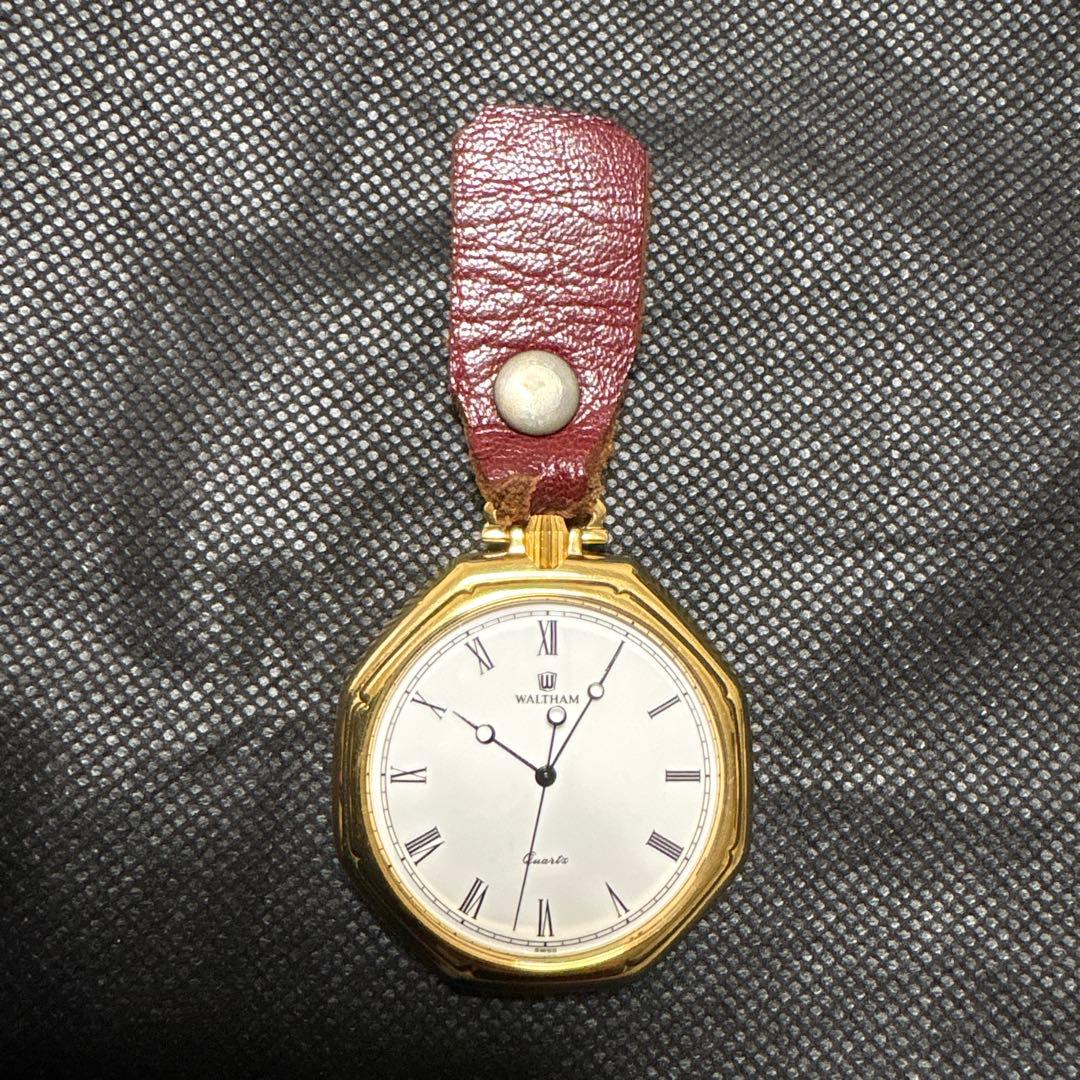 WALTHAM 八角形懐中時計 ゴールド