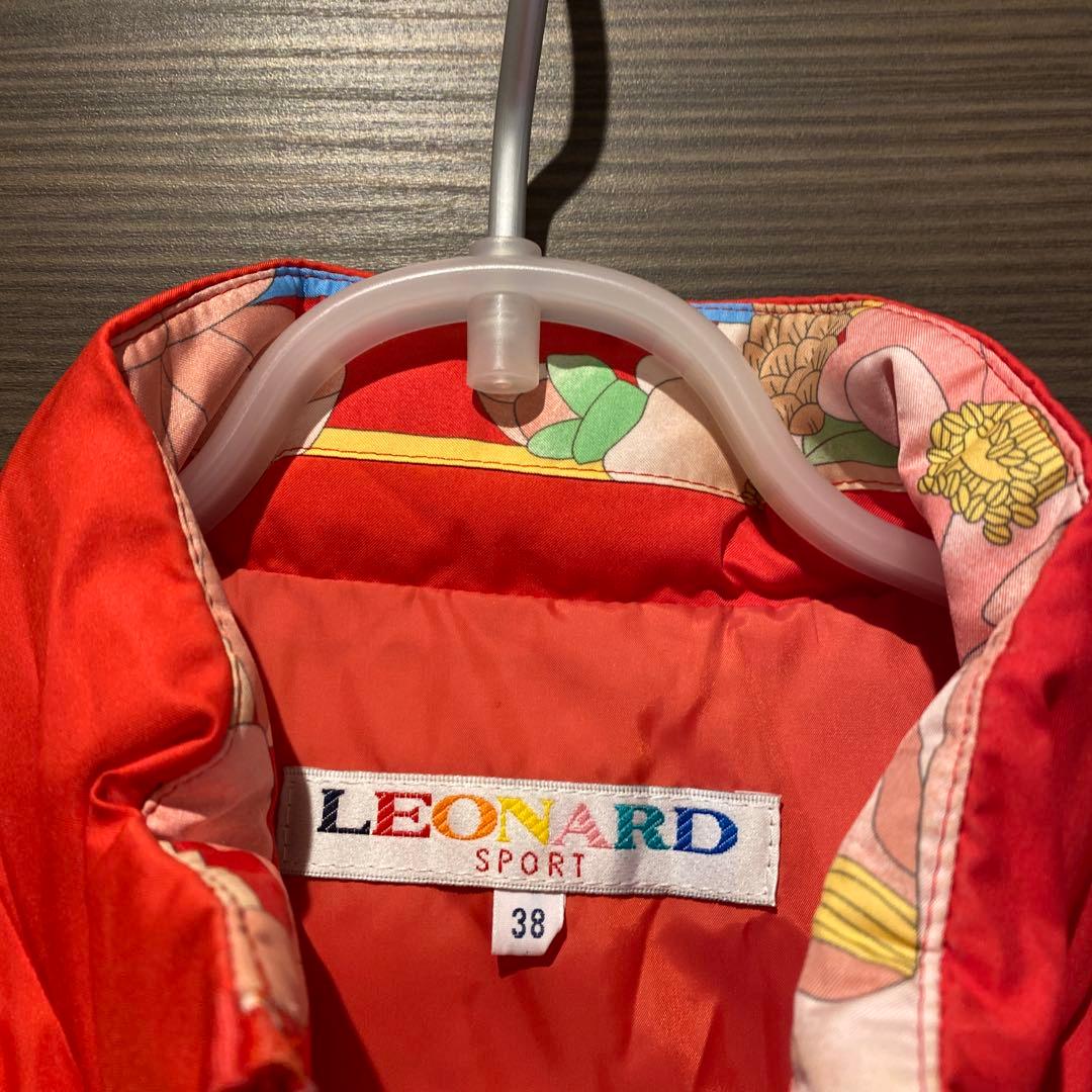 LEONARD SPORT レッド ダウンベスト 38