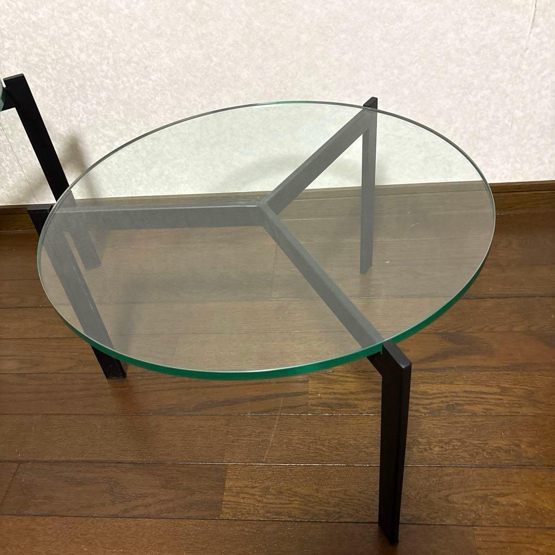 【美品】ARMONIA アルモニア ガラス センターテーブル 丸型