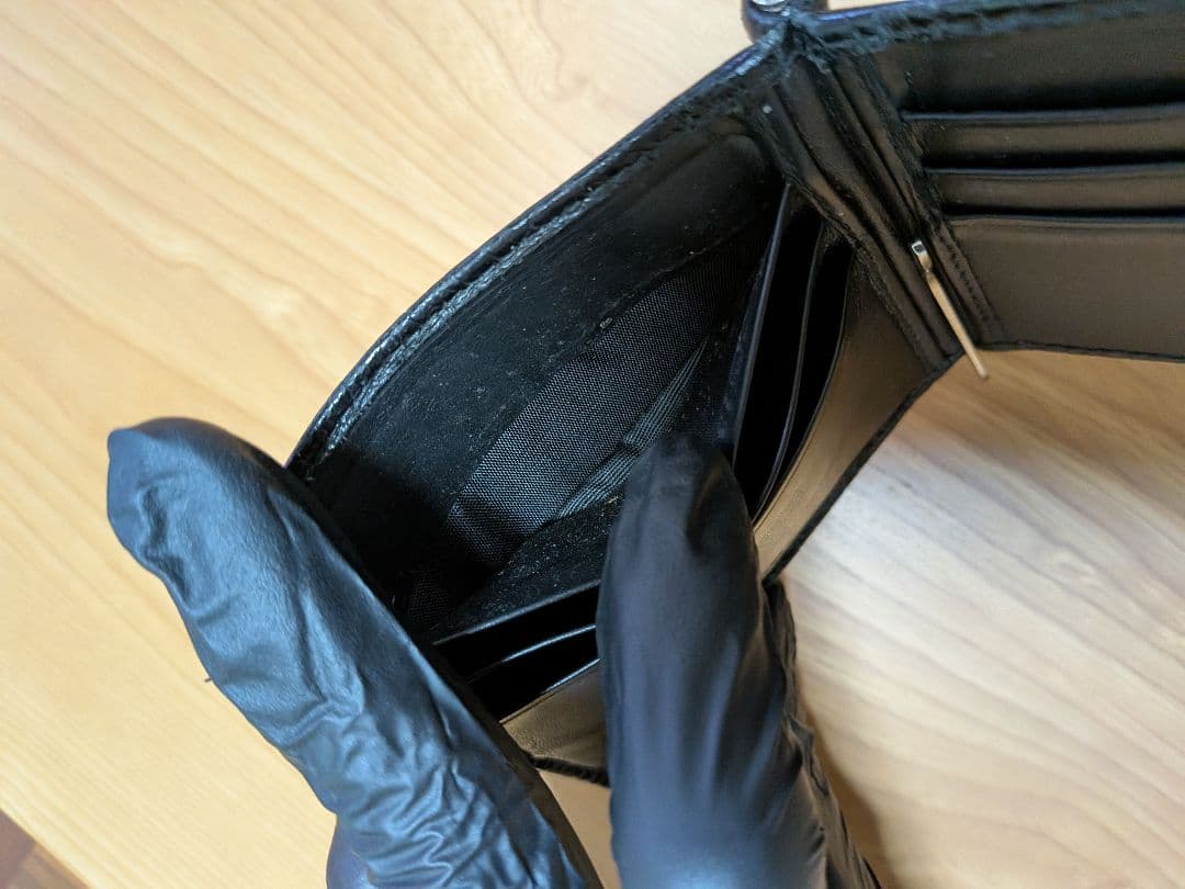 【希少】PRADA マネークリップ付 クロコダイル調 型押し 財布 黒