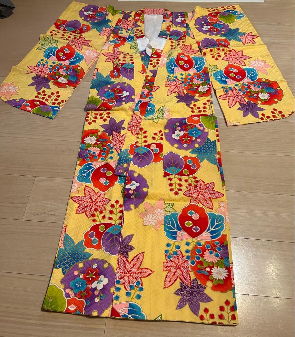 M*マ様 七五三　七歳用着物 セット　黄色