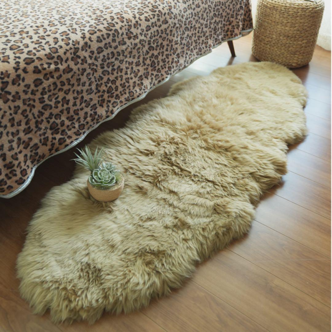 s*n様 ムートン長毛フリース　2匹タイプ　約60x170cm キャメル