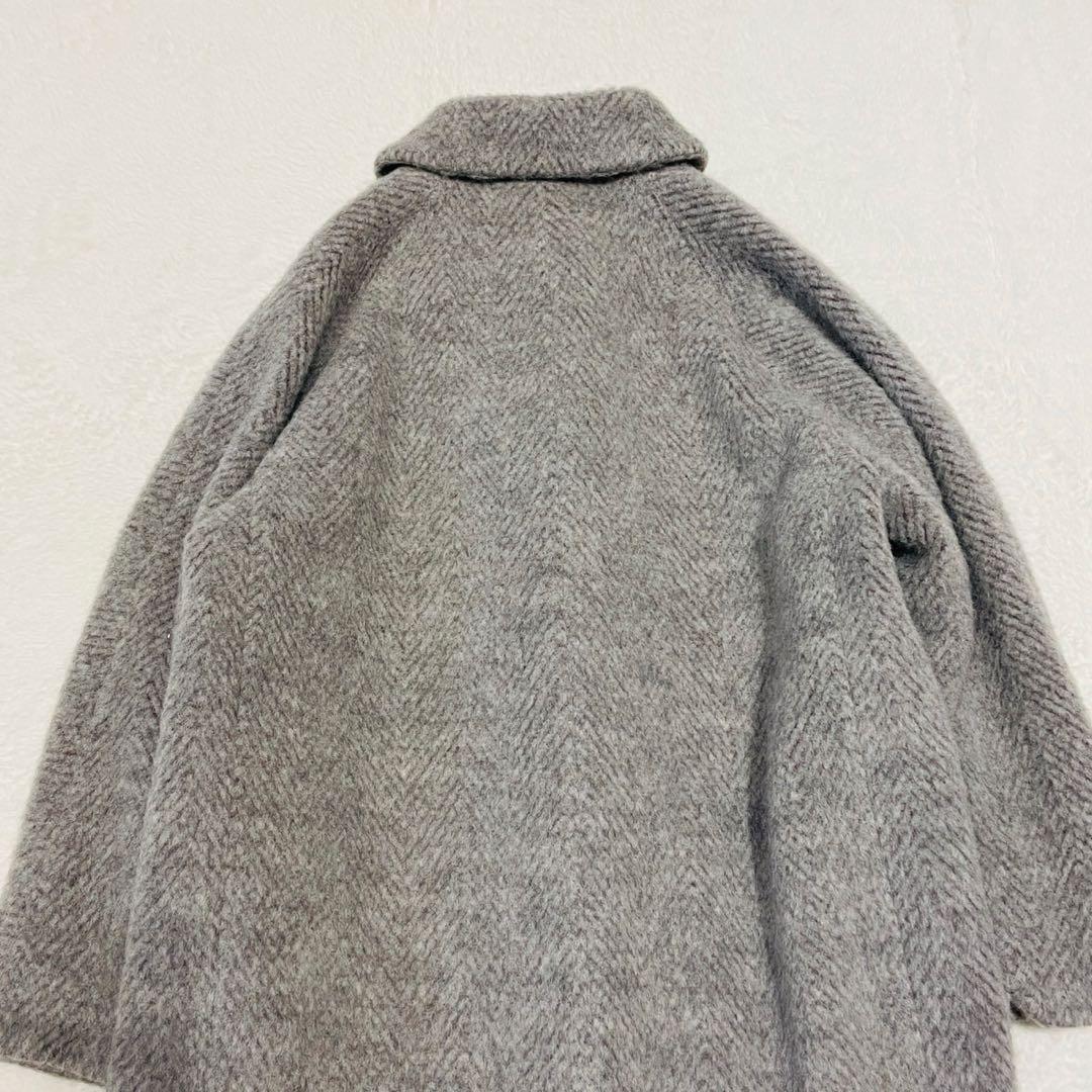 【定価16万】ルブーケ LE bouquet ロングコート ヘリンボーン グレー