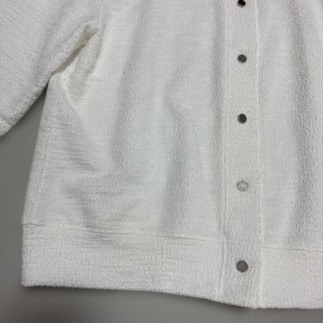 美品【ソージュ】ジャケットライクツィーディーカーディガン ウォッシャブル 白