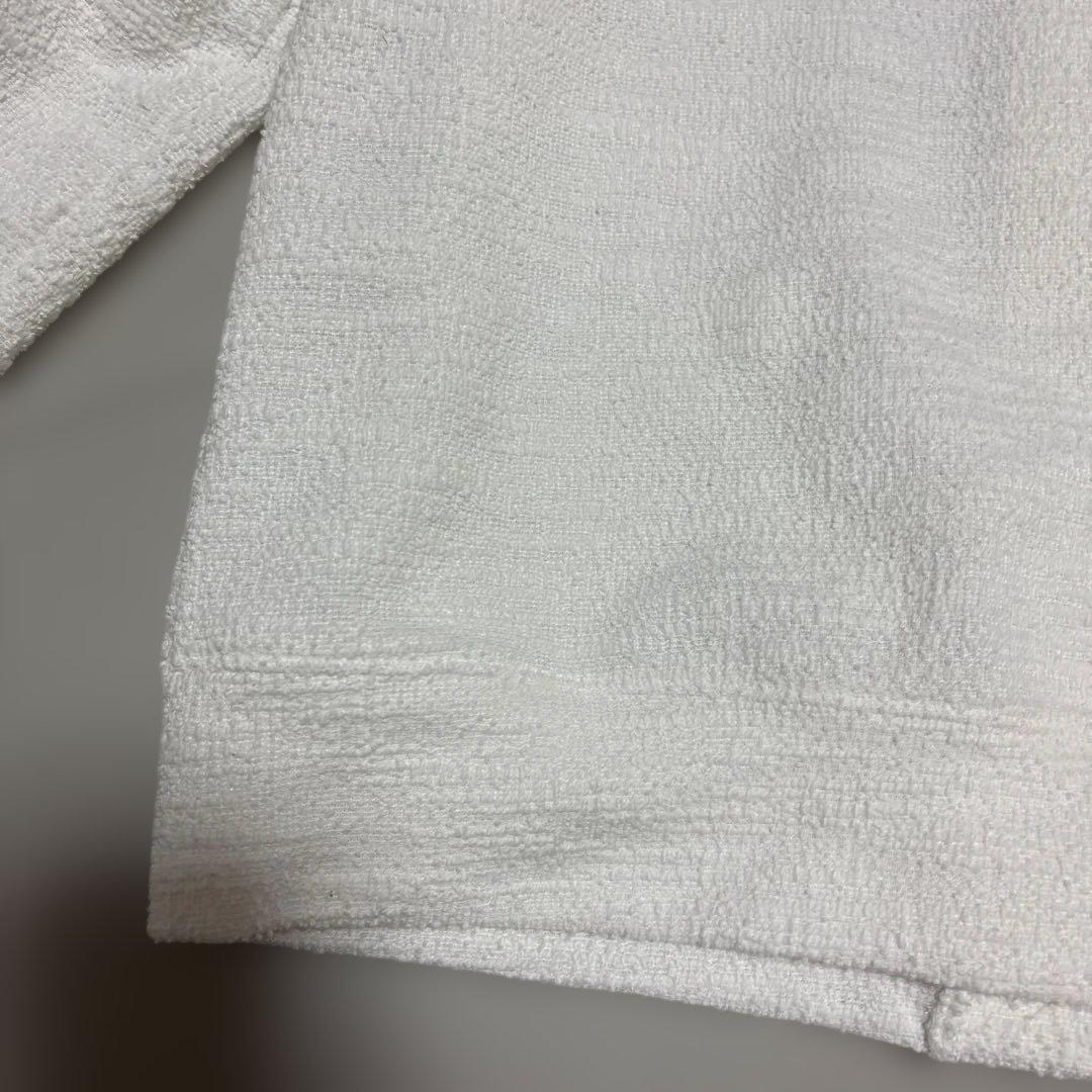 美品【ソージュ】ジャケットライクツィーディーカーディガン ウォッシャブル 白