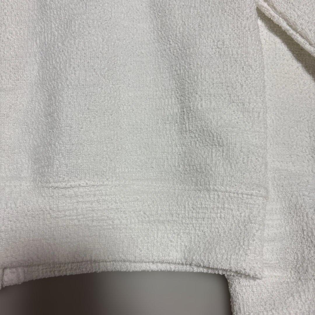 美品【ソージュ】ジャケットライクツィーディーカーディガン ウォッシャブル 白