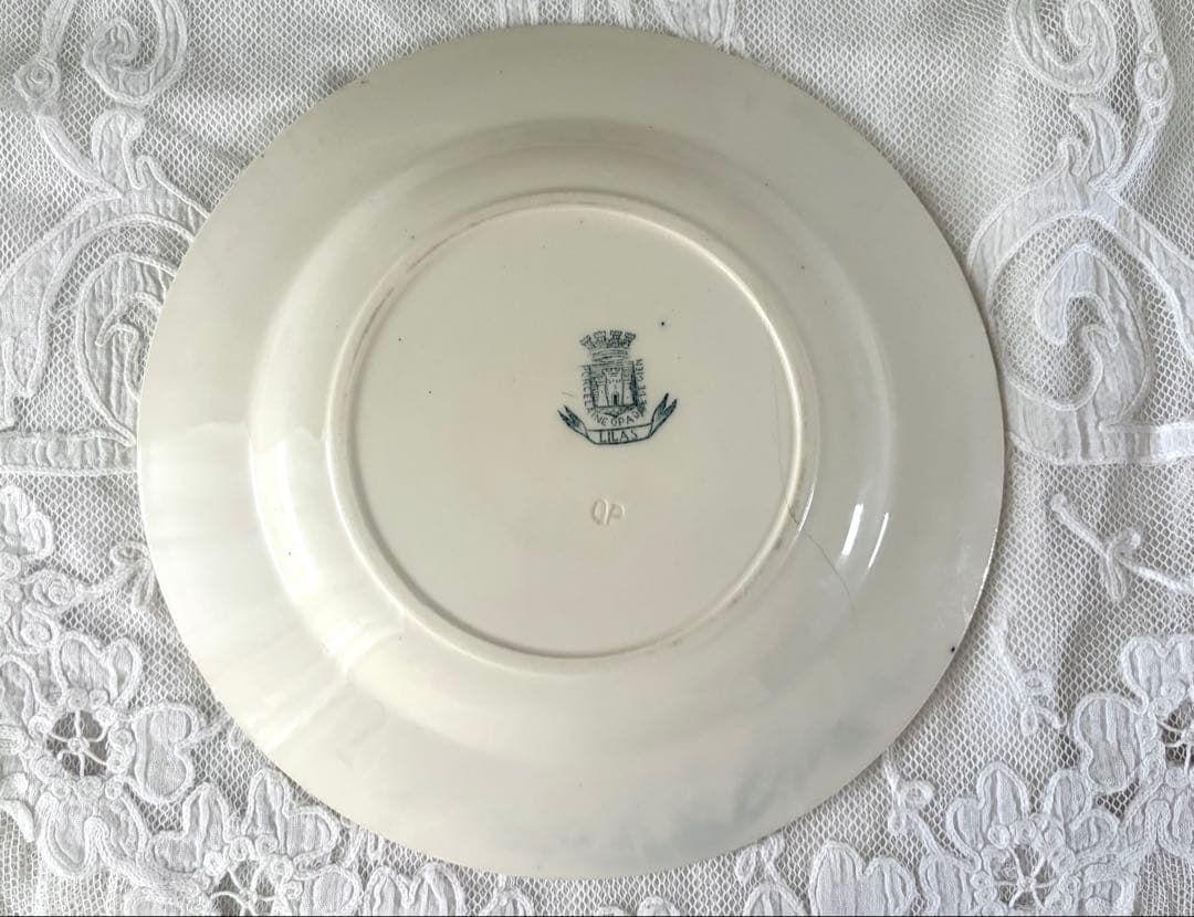 【訳あり】 フランスアンティーク プレート 平皿 GIEN LILAS