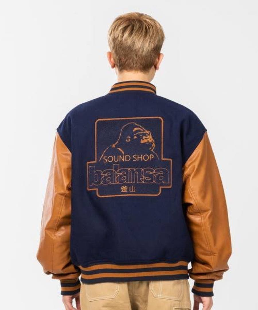 XLARGE スタジャン 釜山 ネイビー/ブラウン 即日発送