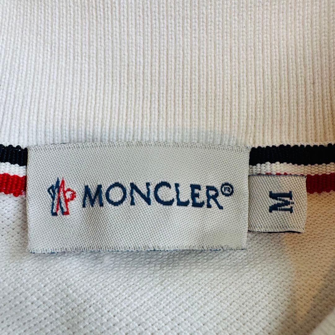 MONCLER モンクレール 半袖 ポロシャツ ロゴ ワッペン ホワイト M