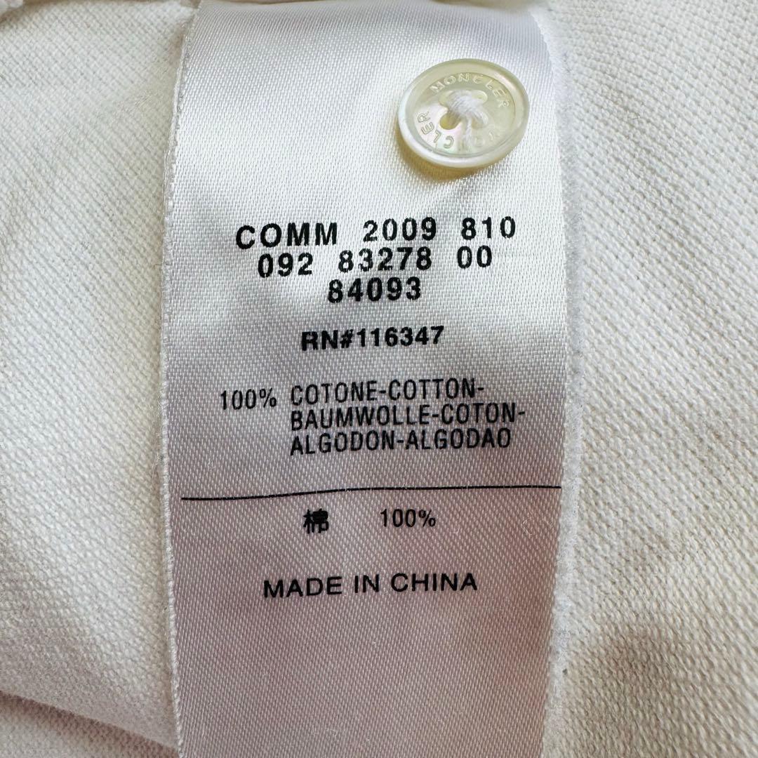 MONCLER モンクレール 半袖 ポロシャツ ロゴ ワッペン ホワイト M