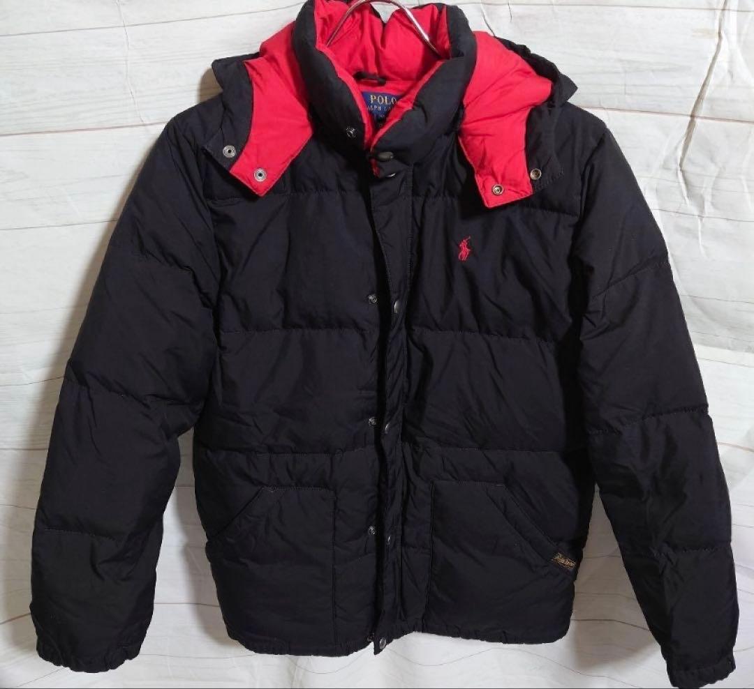 赤ロゴ　ポロラルフローレン ダウンジャケット ダウンパーカー L(14-16)