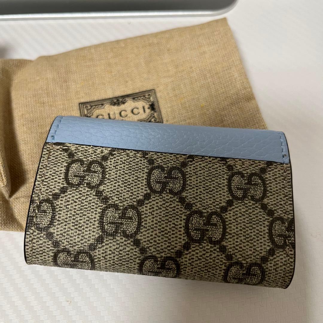 GUCCI GGパターン キーケース 水色