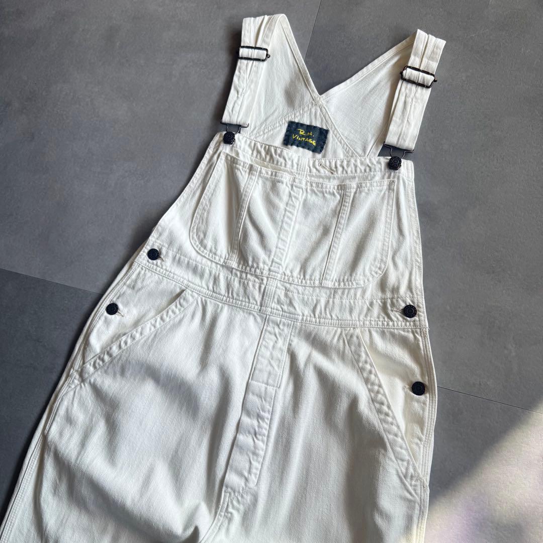 【人気モデル✨】RonHerman ホワイトデニム オーバーオール 白 XS