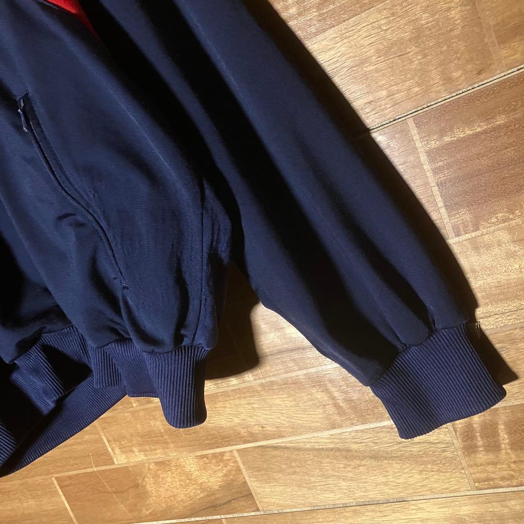 adidas トラックジャケット　ジャージ　スウェット　ネイビー　刺繍　XXL