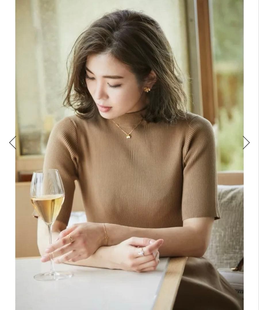 超美品SEVEN TEN by MIHOKAWAHITOバックパールニットドレス