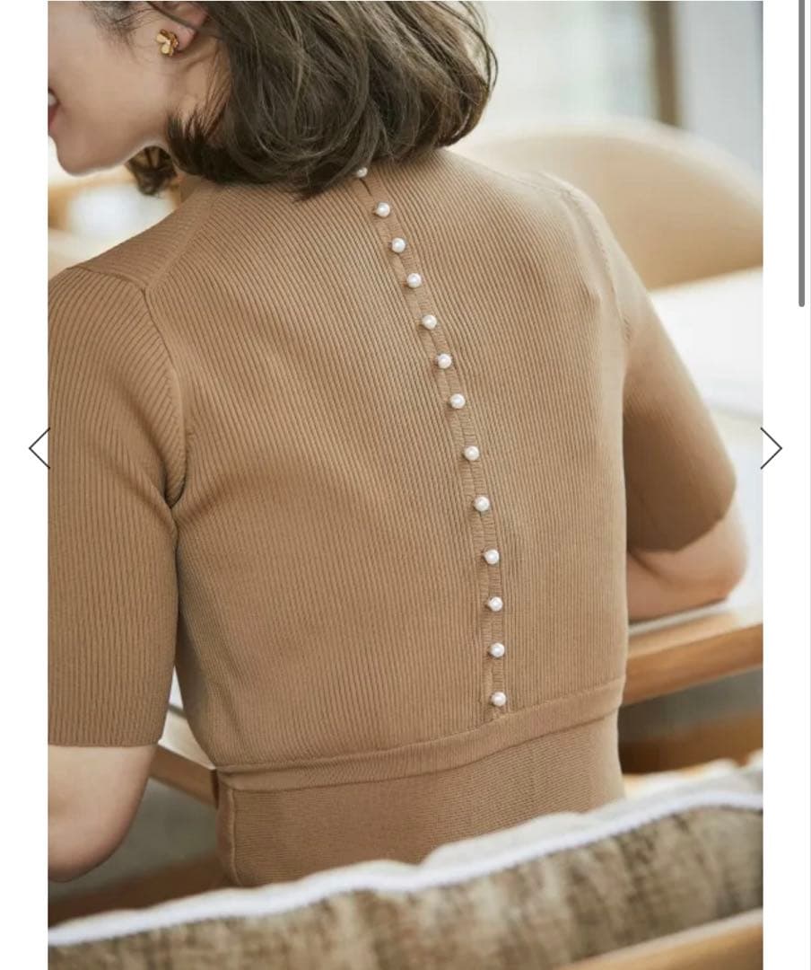 超美品SEVEN TEN by MIHOKAWAHITOバックパールニットドレス