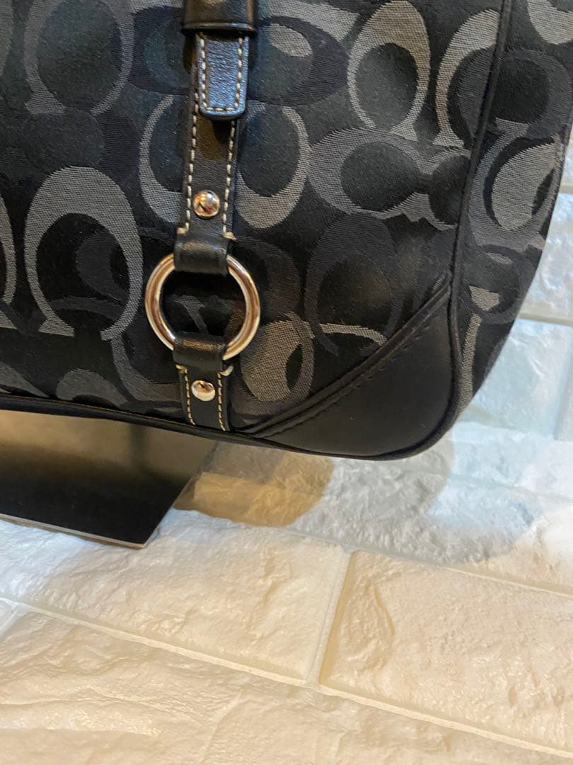 コーチ 15669 トートバッグ シグネチャー ナイロン レザー 黒 y2k