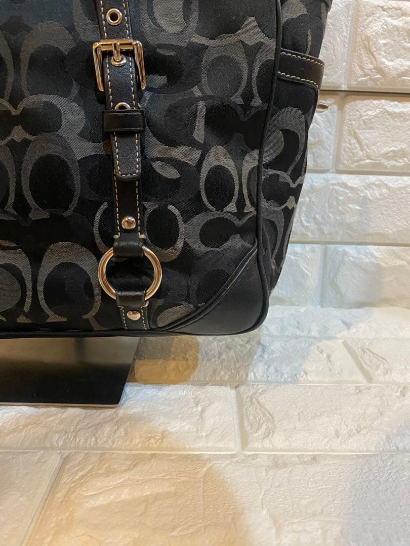 コーチ 15669 トートバッグ シグネチャー ナイロン レザー 黒 y2k