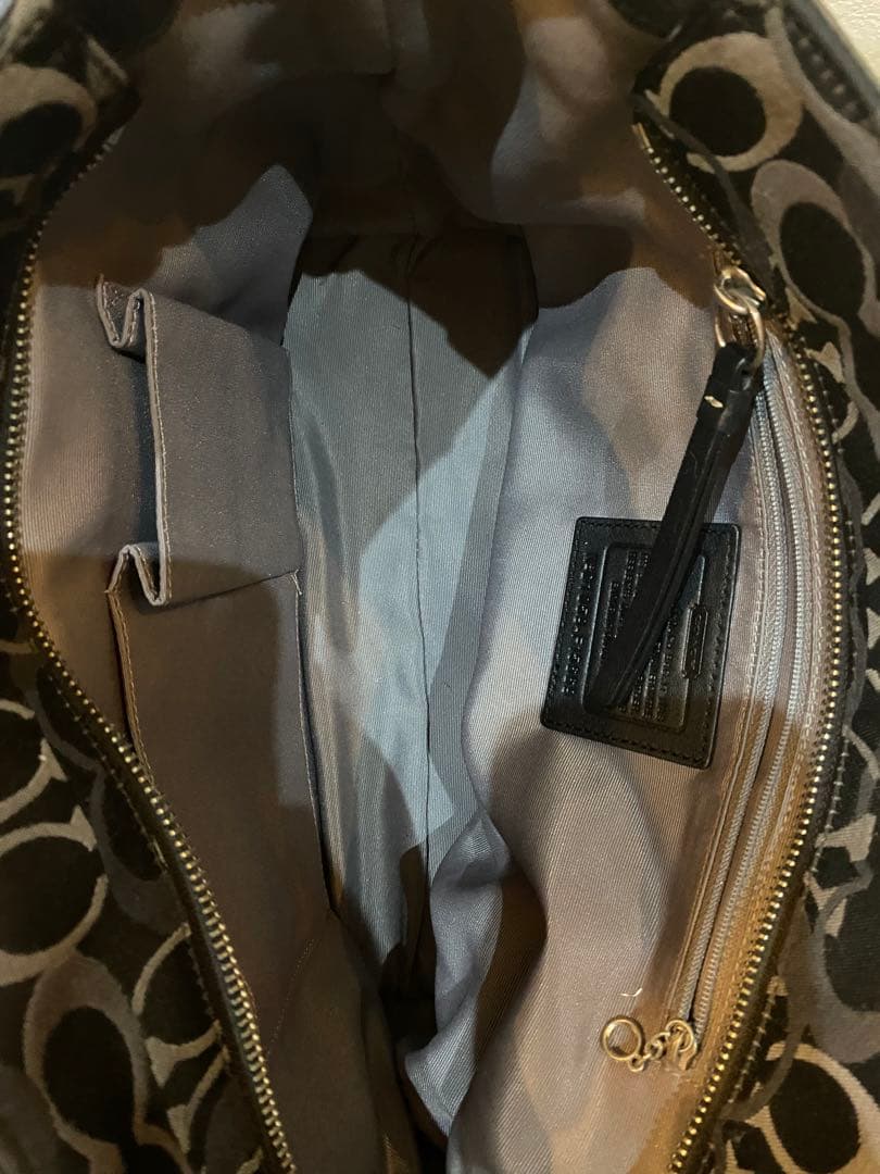 コーチ 15669 トートバッグ シグネチャー ナイロン レザー 黒 y2k