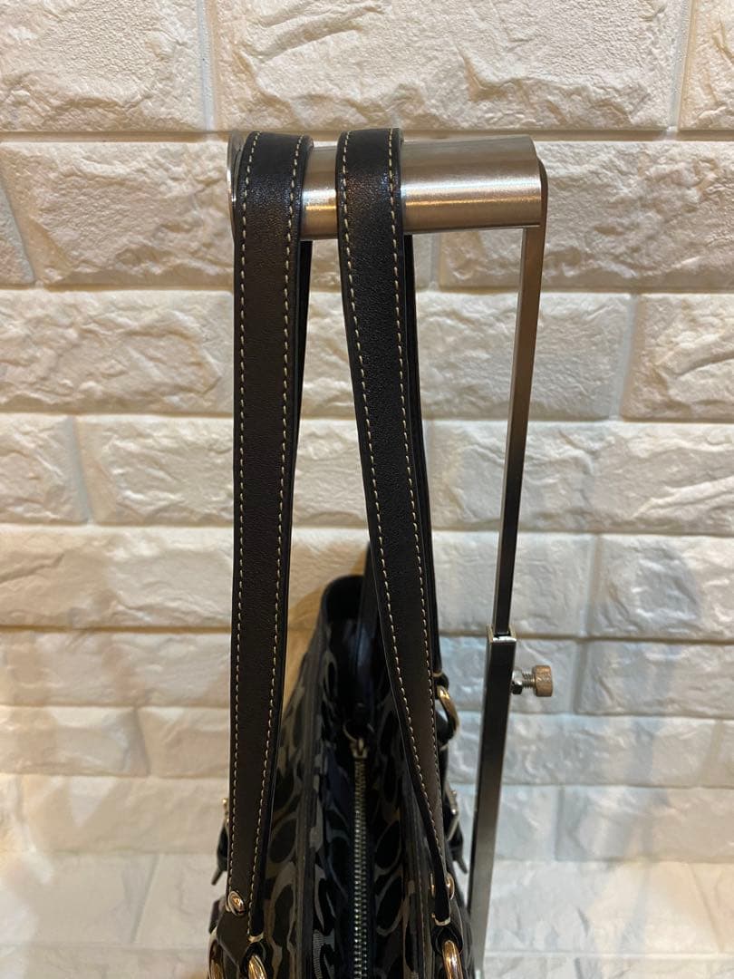 コーチ 15669 トートバッグ シグネチャー ナイロン レザー 黒 y2k