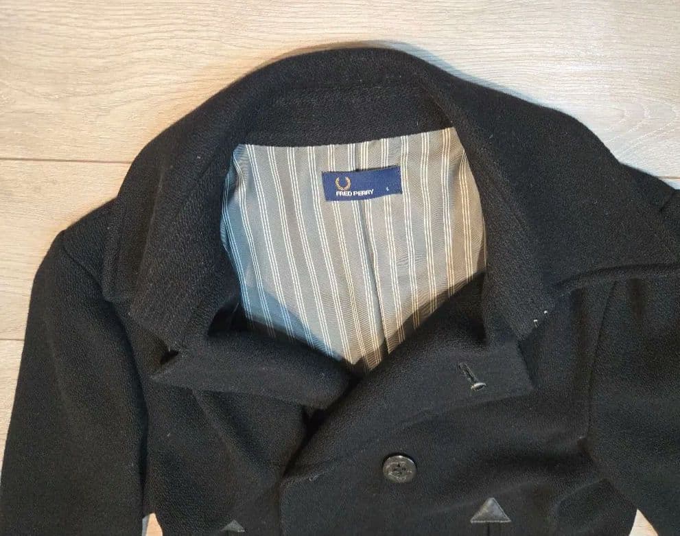 【美品】FRED PERRY フレッドペリー Pコート ダブルブレスト Lサイズ