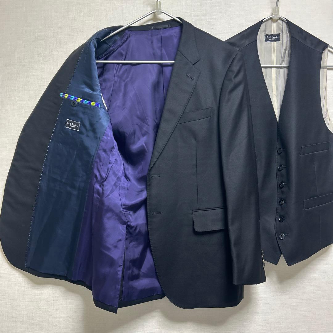 【極美品】ポールスミス　セットアップスーツ　ベスト付き