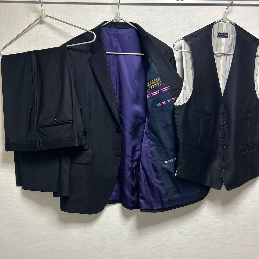 【極美品】ポールスミス　セットアップスーツ　ベスト付き