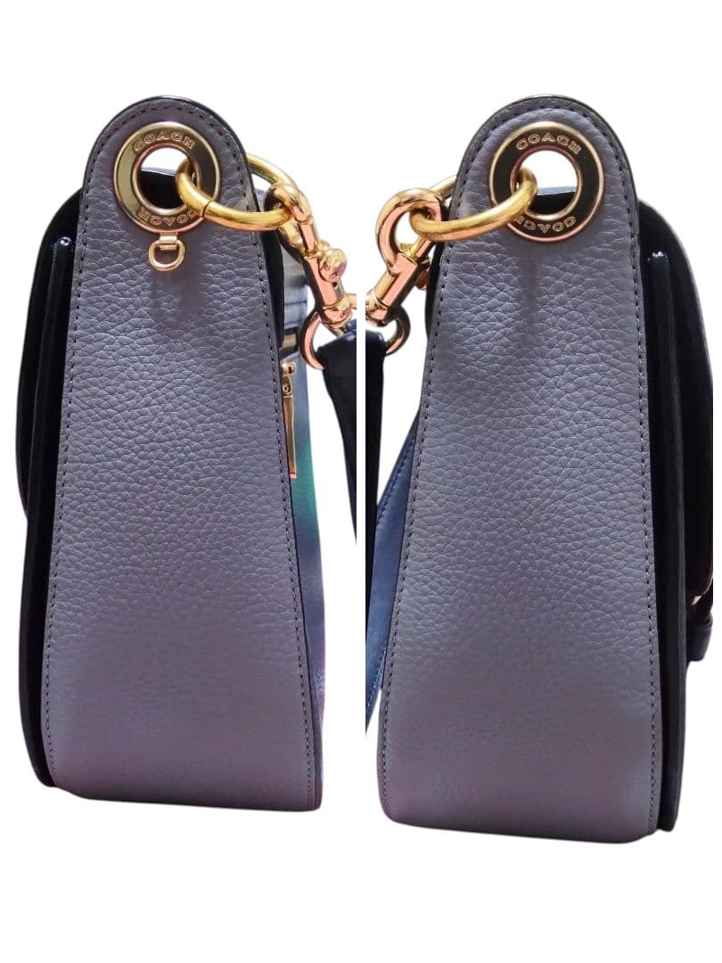 極美品 コーチ 2way ネイビー ショルダーバッグ クリオ23 C5688