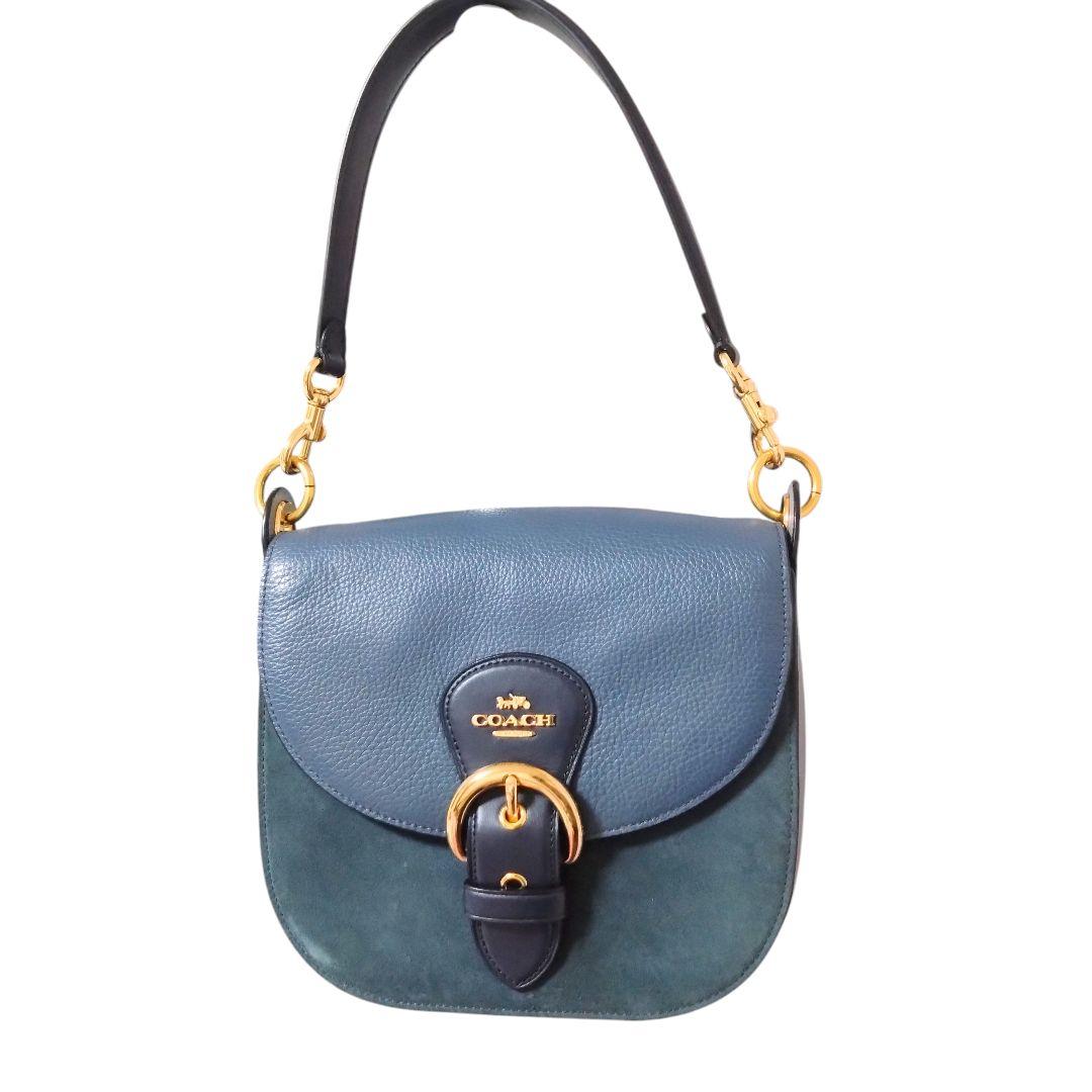 極美品 コーチ 2way ネイビー ショルダーバッグ クリオ23 C5688