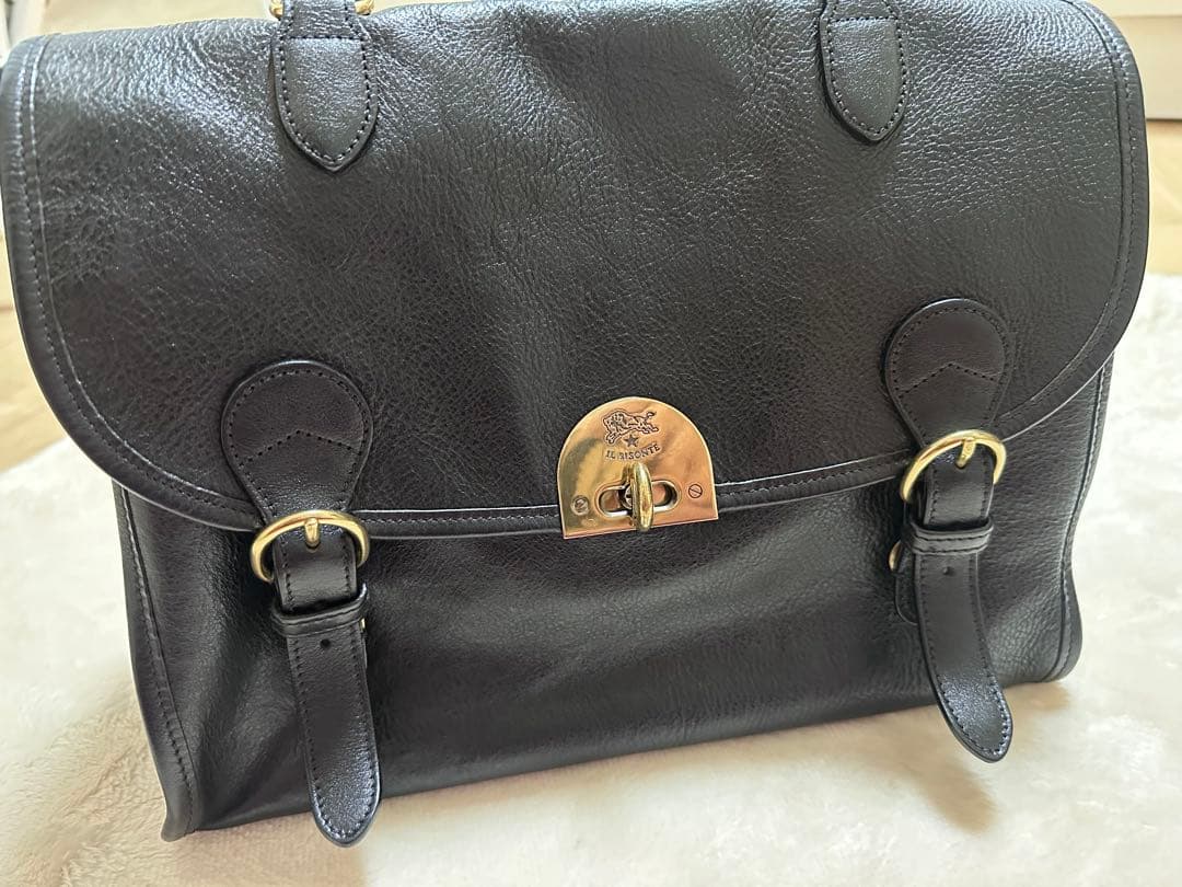 【美品】IL PISCONTE 黒 レザー ハンドバッグ(本革)