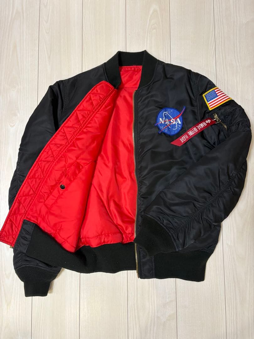 ALPHA アルファNASA MA-1 フライトジャケット XL ブラック