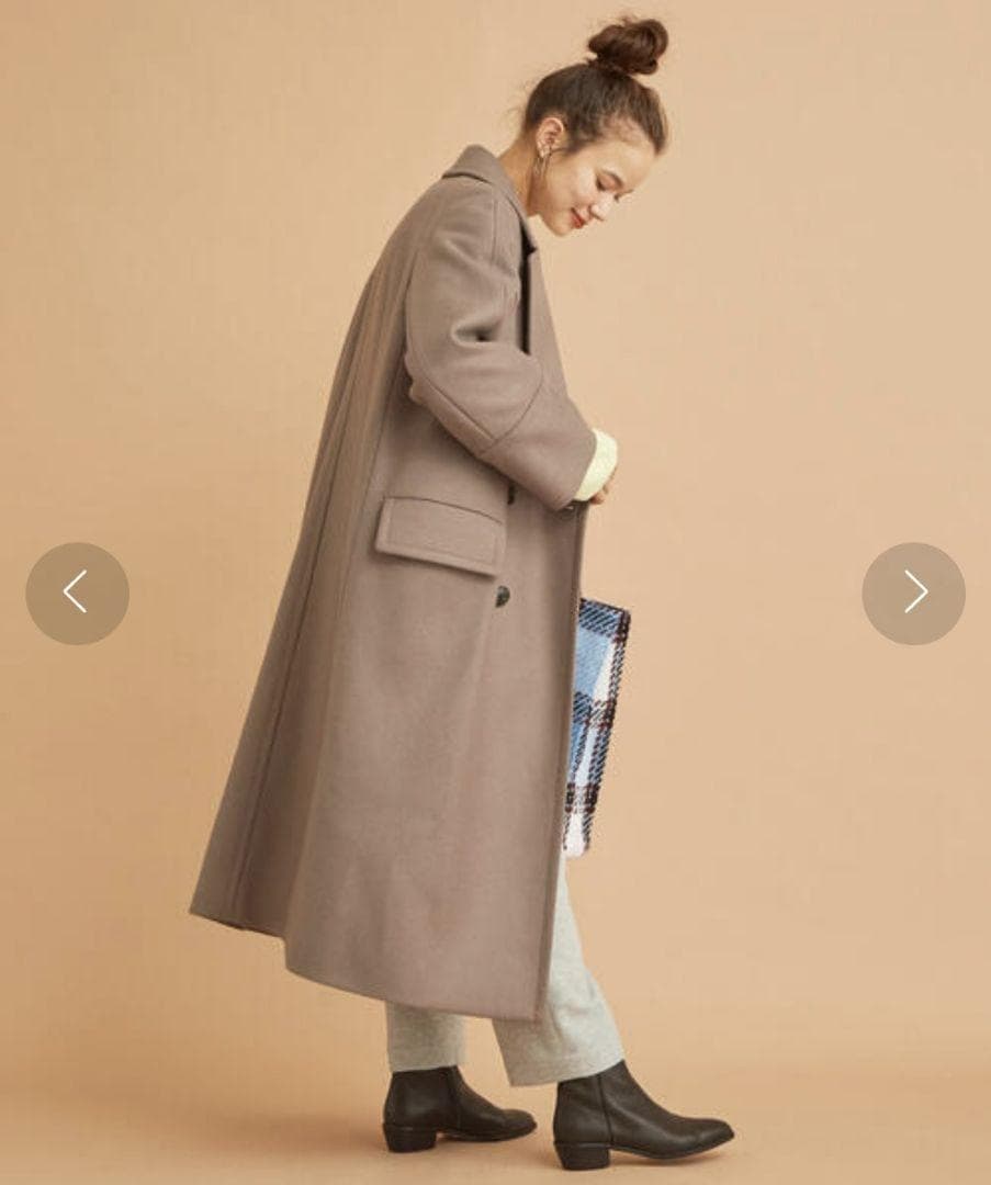 ビューティーアンドユース ハミルトンラムウール チェスターコート ロング M