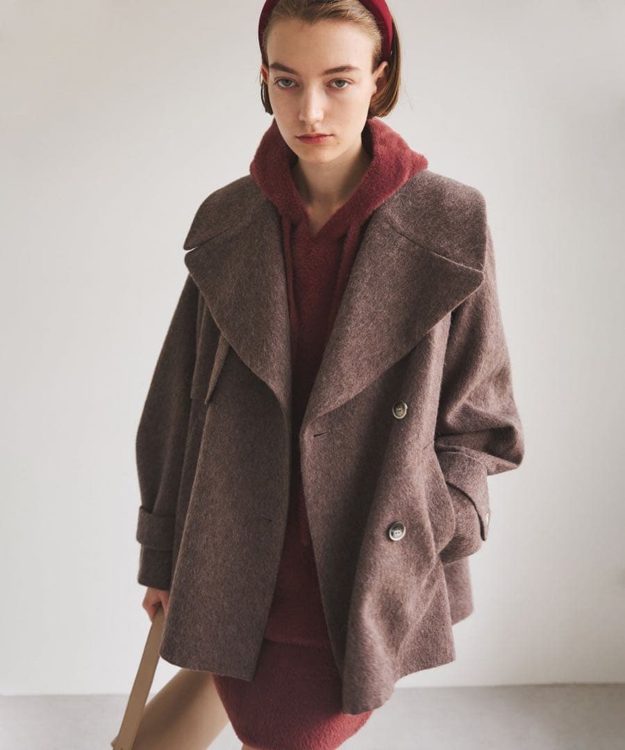 ココディール ショートトレンチコート ウール アルパカ