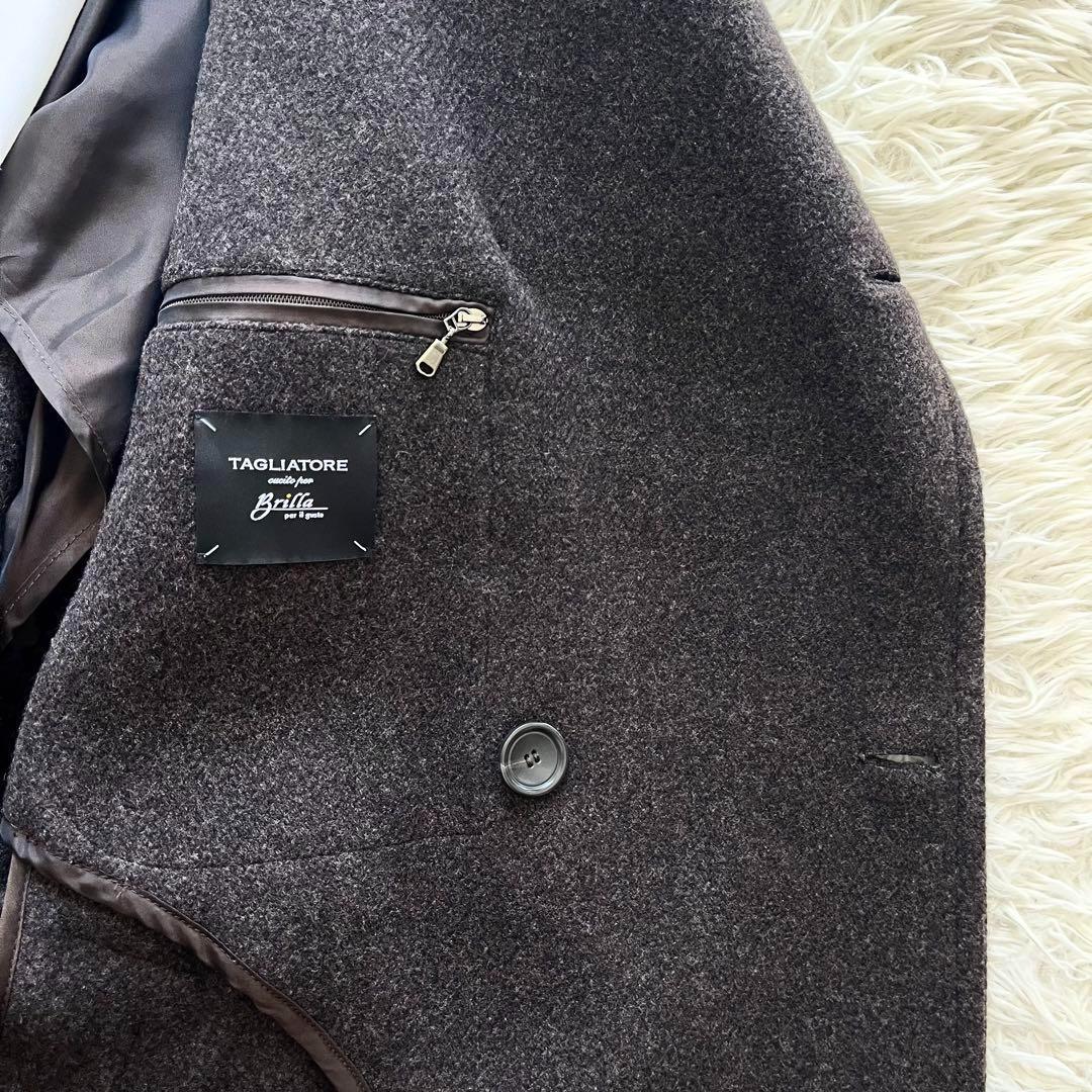 <美品>TAGLIATORE × ブリッラ ウール ダブル ベルデットコート46