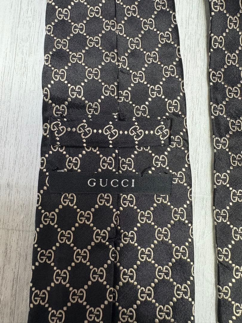 【良品】 GUCCI グッチ ネクタイ GGパターン ブラック