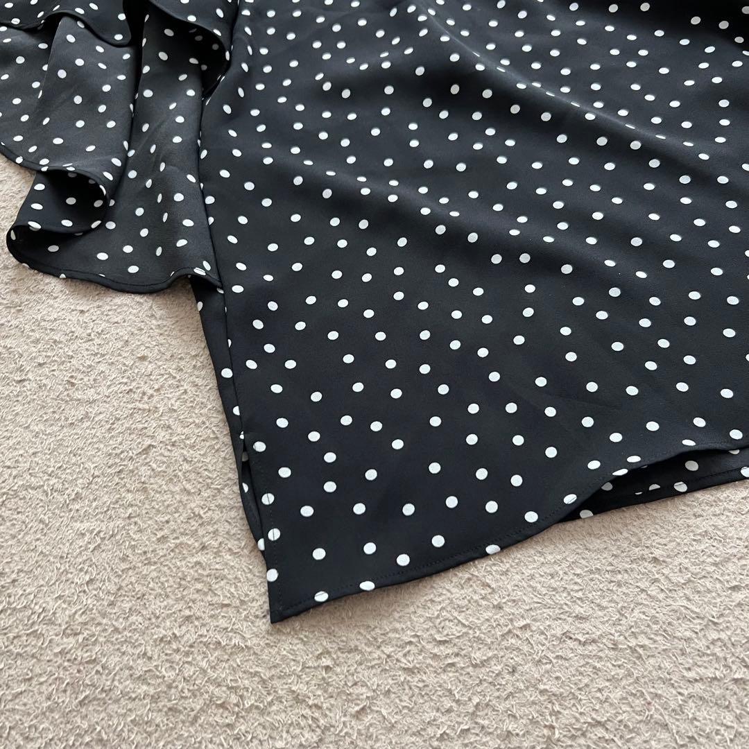 タグ付き　近年タグ　レリアン　チュニック　フリル　ドット　総柄　ウォッシャブル