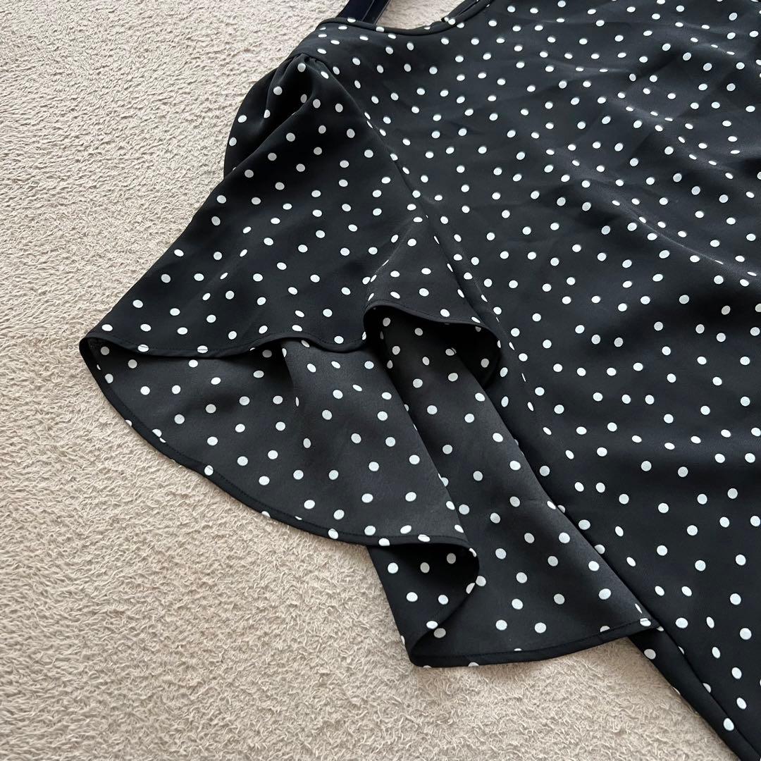 タグ付き　近年タグ　レリアン　チュニック　フリル　ドット　総柄　ウォッシャブル